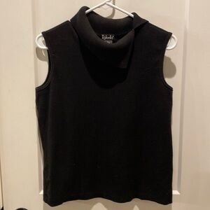 Rafaella Ladies Knit Tank w/Collar.‎  Black.  Size Large.